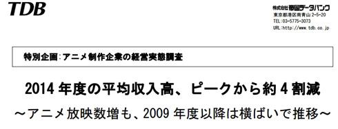 业界药丸？近年日本动画制作公司年收入大幅缩水